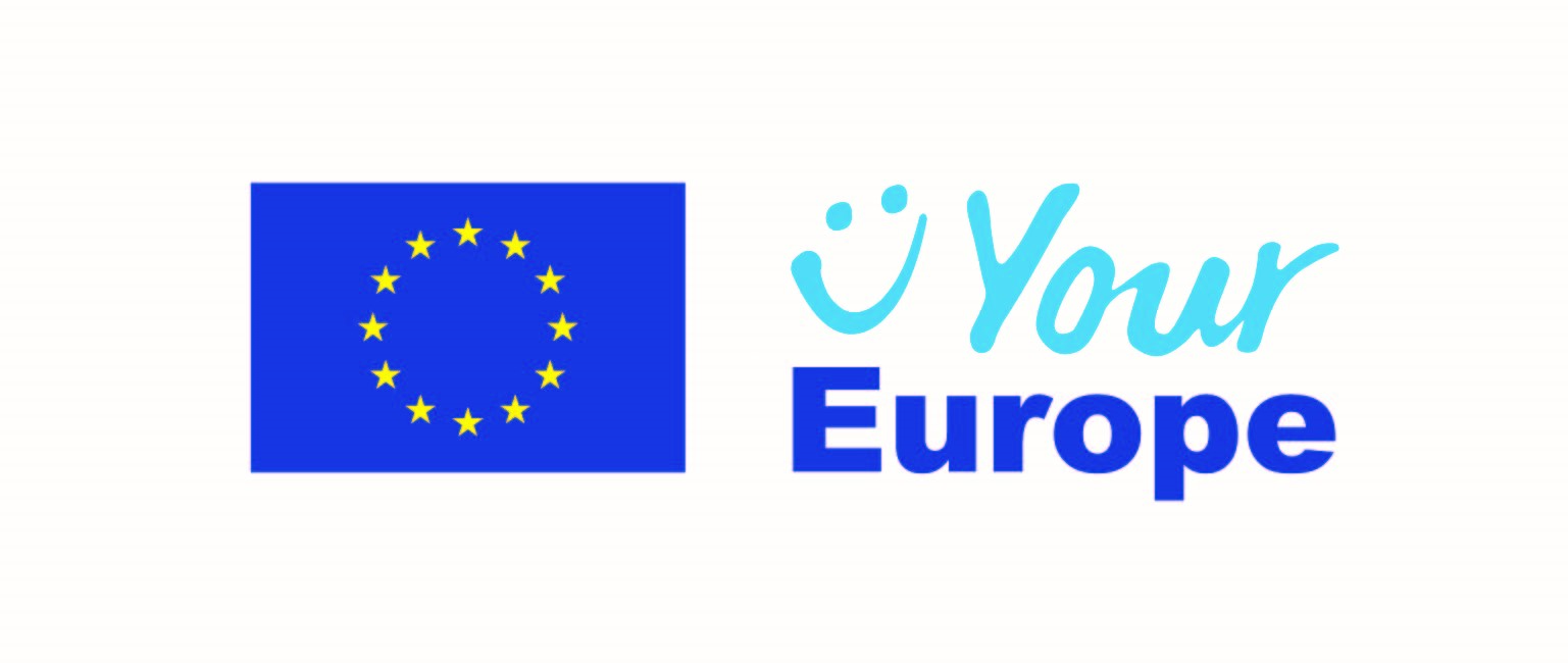Bilden visar den officiella logotypen för Your Europe och som finns på alla webbsidor som är anslutna till portalen youreurope.eu.